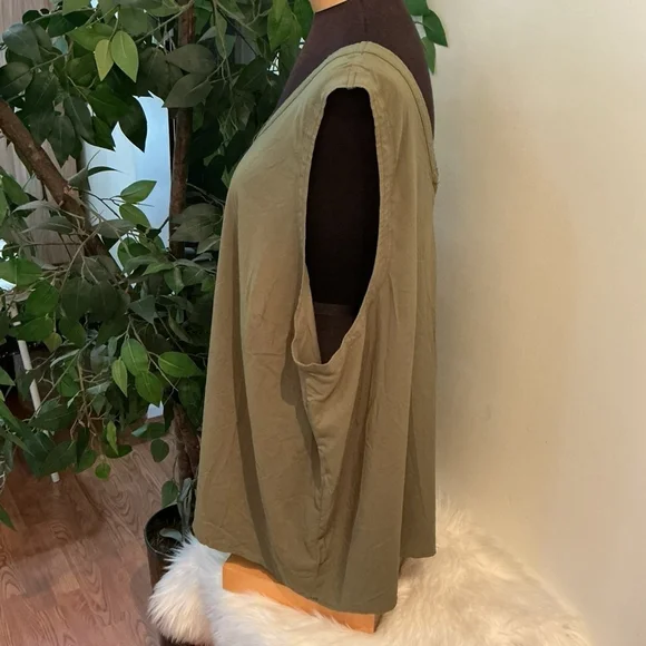 Torrid Plus Size Olive Green double V-Neck (front &back) Tank Top 5X - Picture 9 of 12